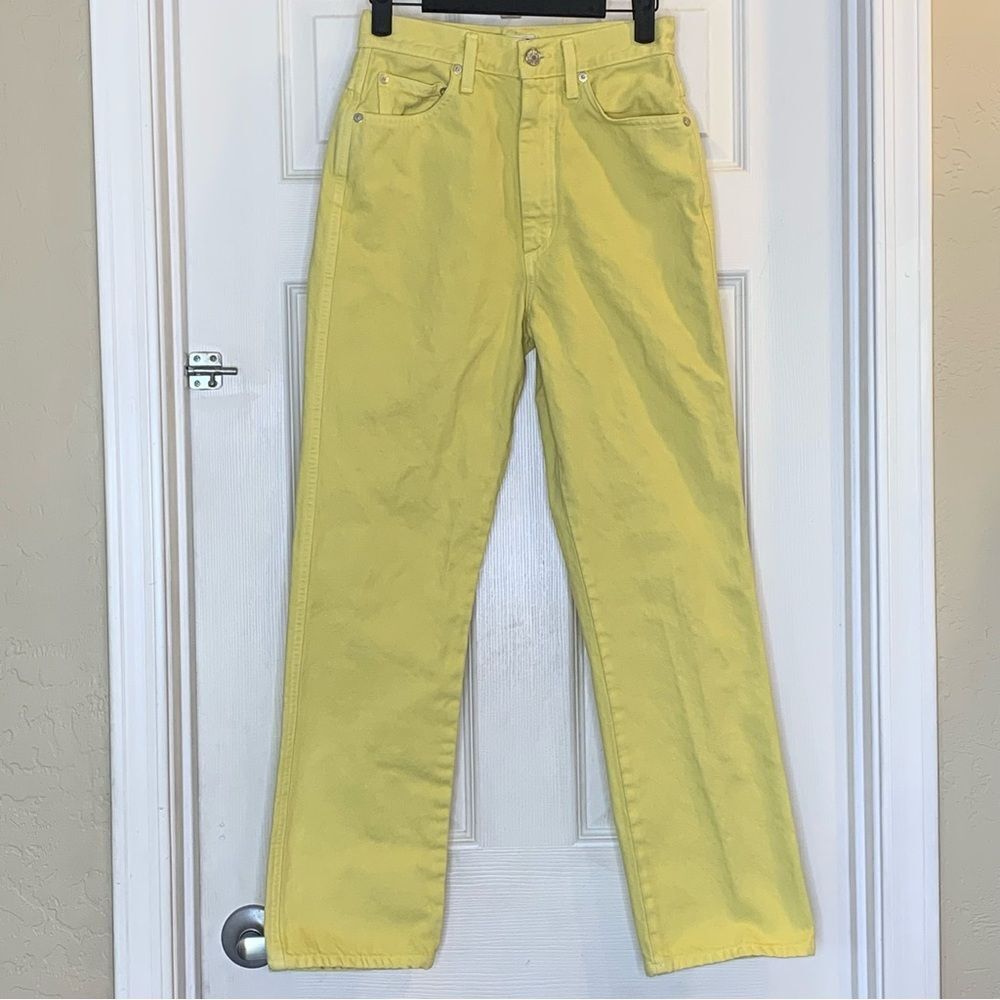 Agolde Pinch Waist High Rise Straight Jeans Yellow Size 25